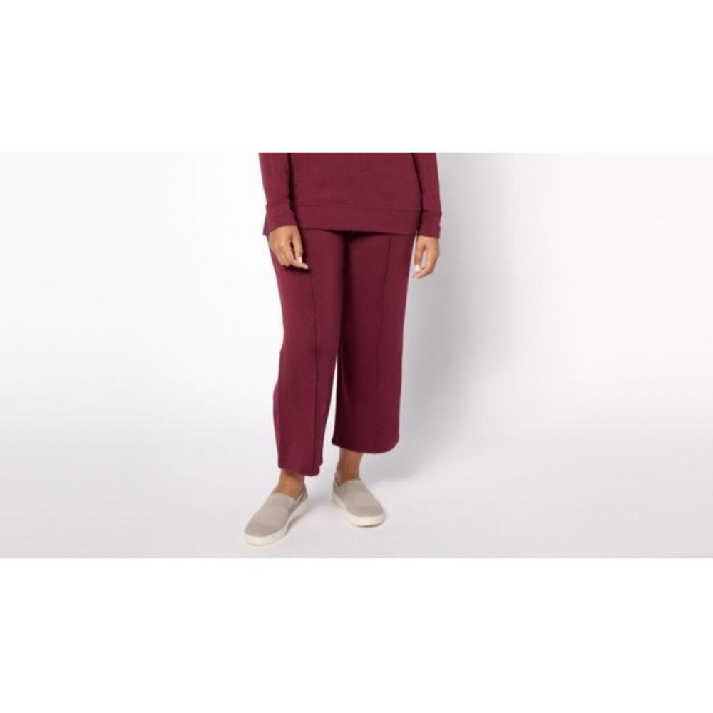 Studio Park Leah Williams XS Caberret Wine French Terry Lounge Pant A619281 NWOT
